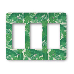 Tropical Leaves #2 Rocker Style Light Switch Cover - Three Switch