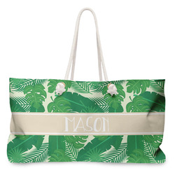 Tropical Leaves #2 Large Tote Bag with Rope Handles (Personalized)