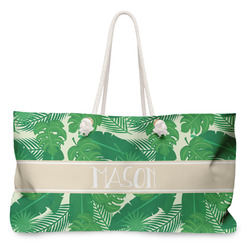 Tropical Leaves #2 Large Tote Bag with Rope Handles (Personalized)