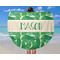 Tropical Leaves 2 Round Beach Towel - In Use