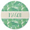 Tropical Leaves 2 Round Coaster Rubber Back - Single