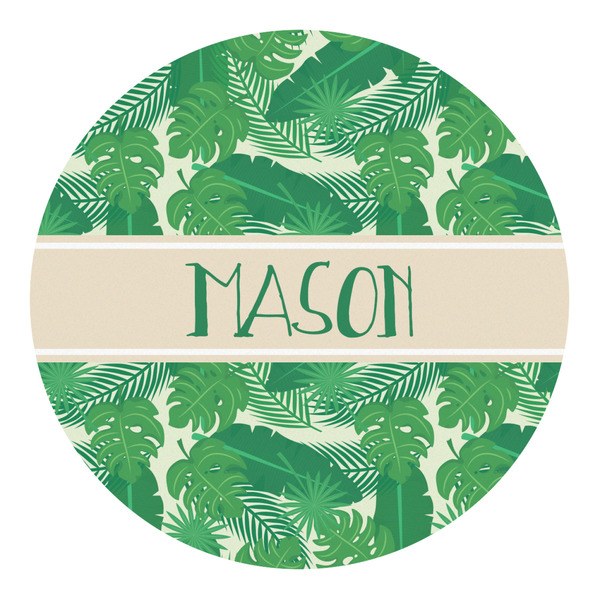 Custom Tropical Leaves #2 Round Decal - XLarge (Personalized)
