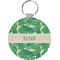 Tropical Leaves #2 Round Plastic Keychain (Personalized)
