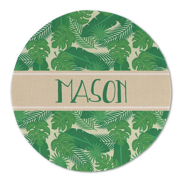 Tropical Leaves #2 Round Linen Placemats - FRONT (Double Sided)