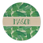 Tropical Leaves #2 Round Linen Placemat (Personalized)