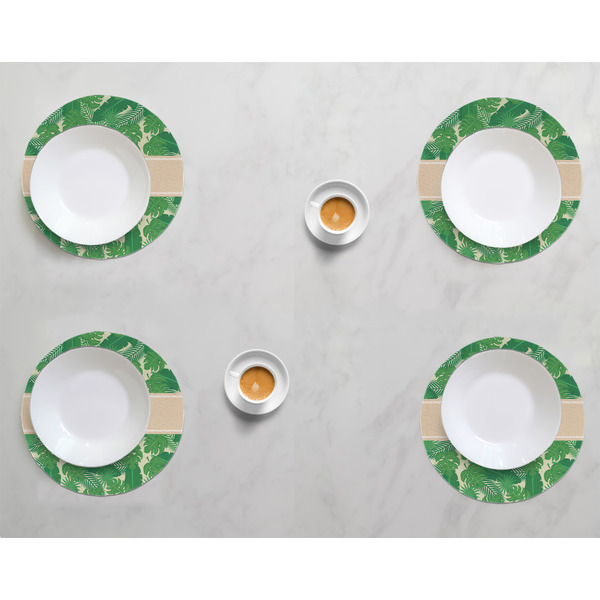 Tropical Leaves #2 Round Linen Placemats - LIFESTYLE (set of 4)
