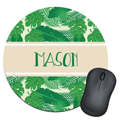 Tropical Leaves #2 Round Mouse Pad (Personalized)