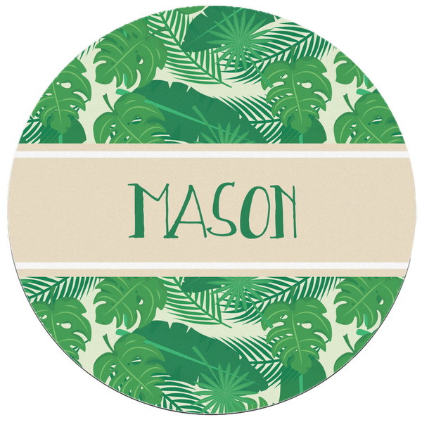 Tropical Leaves #2 Round Mousepad - APPROVAL