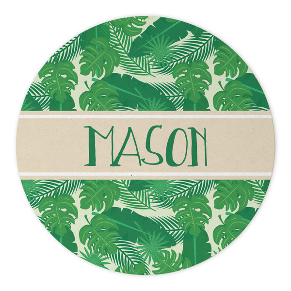 Tropical Leaves #2 Round Paper Coaster - Approval
