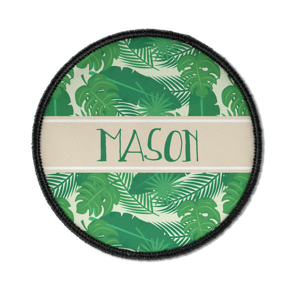Custom Tropical Leaves #2 Iron On Round Patch w/ Name or Text