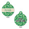 Tropical Leaves #2 Round Pet ID Tag - Large - Approval