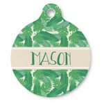 Tropical Leaves #2 Round Pet ID Tag (Personalized)