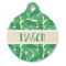 Tropical Leaves #2 Round Pet ID Tag - Large - Front