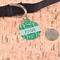 Tropical Leaves #2 Round Pet ID Tag - Large - In Context