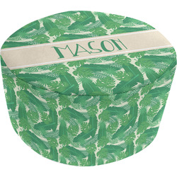 Tropical Leaves #2 Round Pouf Ottoman (Personalized)