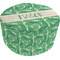 Tropical Leaves 2 Round Pouf Ottoman (Top)