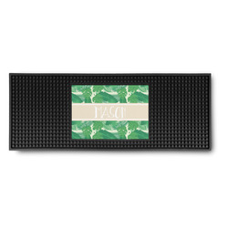 Tropical Leaves #2 Rubber Bar Mat (Personalized)