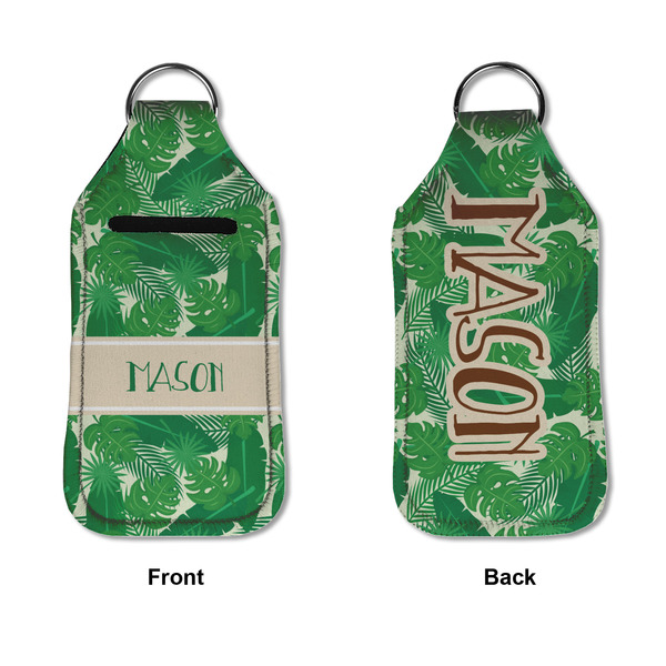 Tropical Leaves #2 Sanitizer Holder Keychain - Large APPROVAL (Flat)