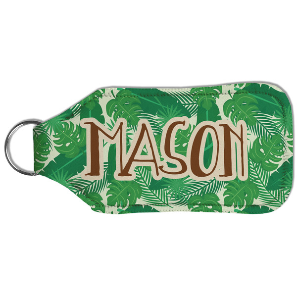 Tropical Leaves #2 Sanitizer Holder Keychain - Large (Back)