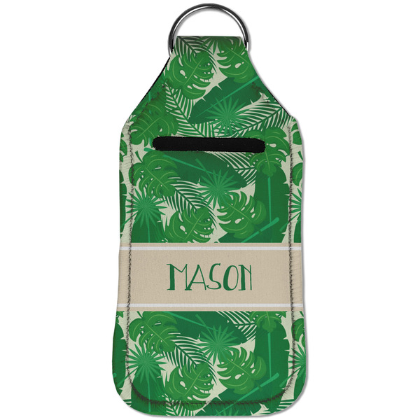 Tropical Leaves #2 Sanitizer Holder Keychain - Large (Front)
