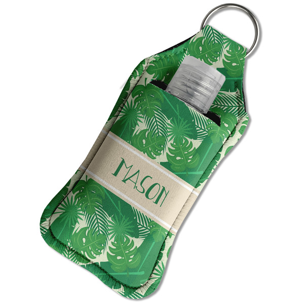 Tropical Leaves #2 Sanitizer Holder Keychain - Large in Case