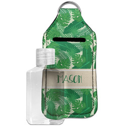 Tropical Leaves #2 Hand Sanitizer & Keychain Holder - Large (Personalized)