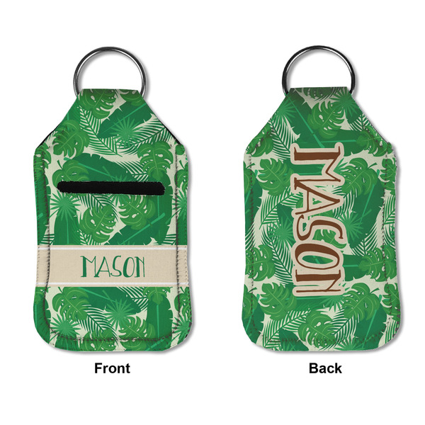 Tropical Leaves #2 Sanitizer Holder Keychain - Small APPROVAL (Flat)