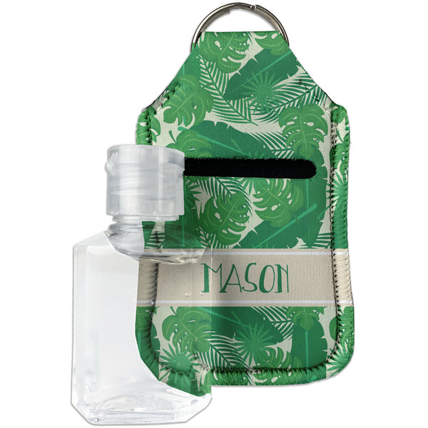 Custom Tropical Leaves #2 Hand Sanitizer & Keychain Holder (Personalized)