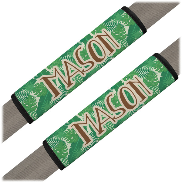 Custom Tropical Leaves #2 Seat Belt Covers (Set of 2) (Personalized)