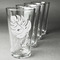 Tropical Leaves #2 Set of Four Engraved Pint Glasses - Set View