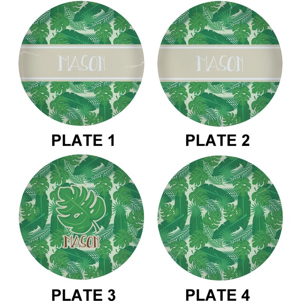 Tropical Leaves 2 Set of Lunch / Dinner Plates (Approval)