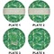 Tropical Leaves 2 Set of Lunch / Dinner Plates (Approval)