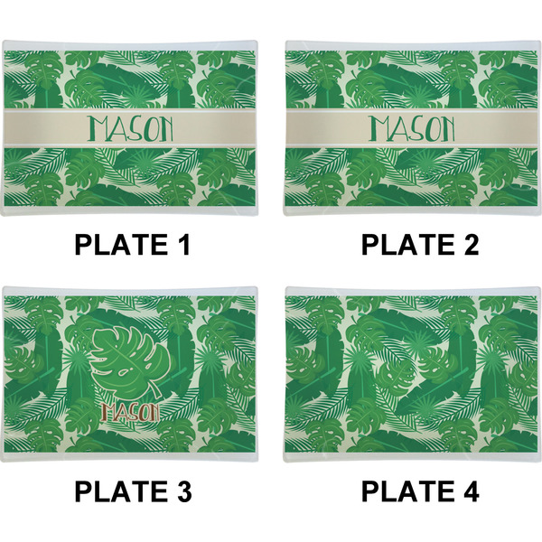Tropical Leaves 2 Set of Rectangular Appetizer / Dessert Plates (Approval)