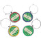 Tropical Leaves #2 Wine Charms (Set of 4) (Personalized)