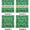 Tropical Leaves 2 Set of Square Dinner Plates (Approval)