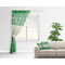 Tropical Leaves 2 Sheer Curtain With Window and Rod - in Room Matching Pillow