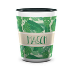 Tropical Leaves #2 Ceramic Shot Glass - 1.5 oz - Two Tone - Single (Personalized)