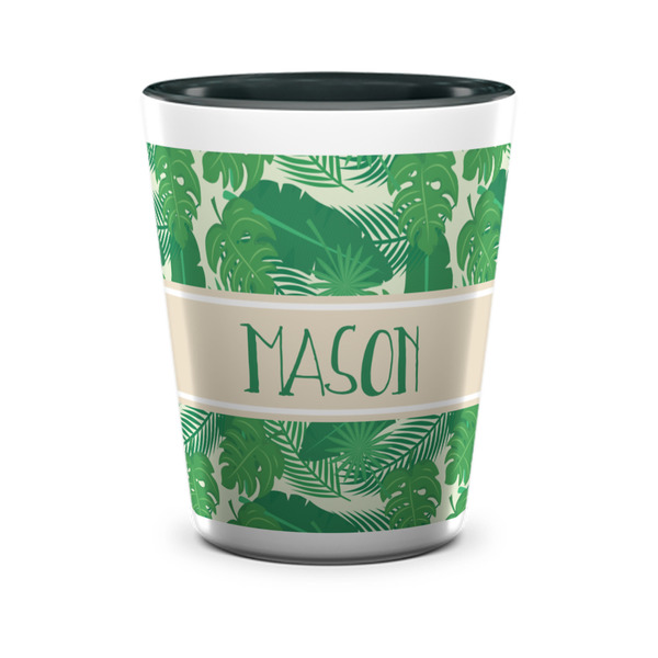 Tropical Leaves #2 Shot Glass - Two Tone - FRONT