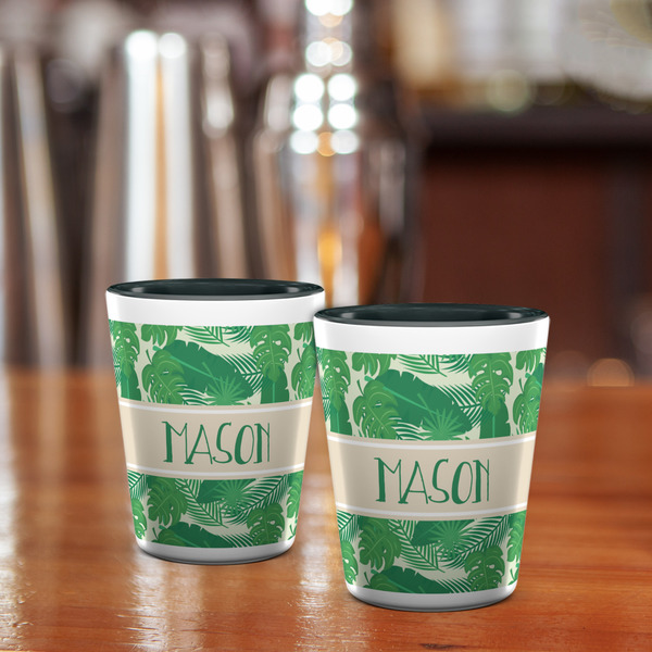 Tropical Leaves #2 Shot Glass - Two Tone - LIFESTYLE