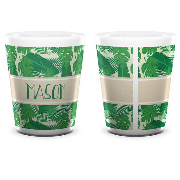 Tropical Leaves #2 Shot Glass - White - APPROVAL