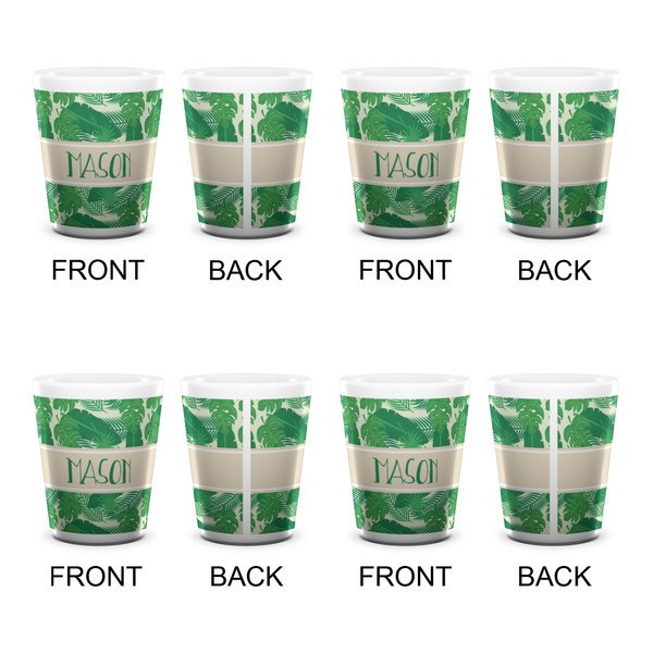 Tropical Leaves #2 Shot Glass - White - Set of 4 - APPROVAL