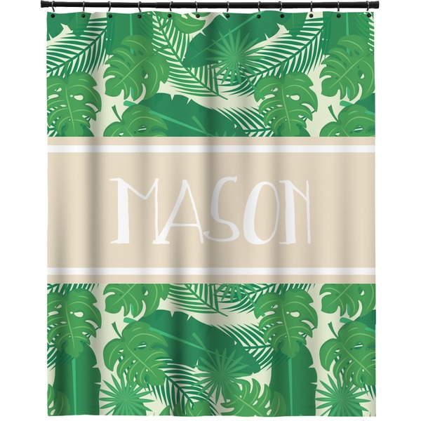 Custom Tropical Leaves #2 Extra Long Shower Curtain - 70"x84" w/ Name or Text