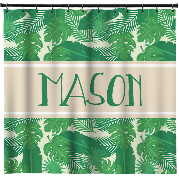 Custom Tropical Leaves #2 Shower Curtain - Custom Size w/ Name or Text