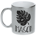 Tropical Leaves #2 Metallic Silver Mug (Personalized)