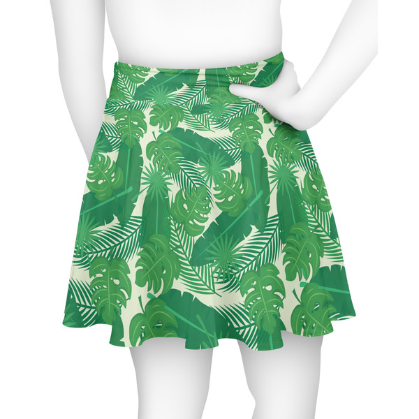 Tropical Leaves 2 Skater Skirt - Back