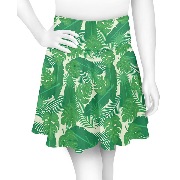 Custom Tropical Leaves #2 Skater Skirt - X Large