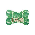 Tropical Leaves #2 Bone Shaped Dog Food Mat (Small) (Personalized)