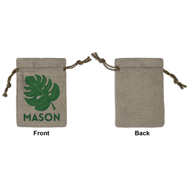 Tropical Leaves #2 Small Burlap Gift Bag - Front Approval