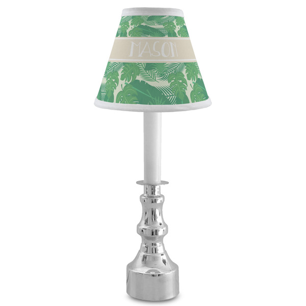 Tropical Leaves #2 Small Chandelier Lamp - LIFESTYLE (on candle stick)
