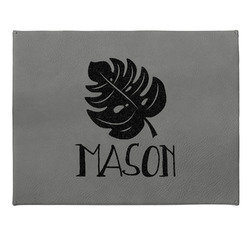 Tropical Leaves #2 Gift Boxes w/ Engraved Leather Lid (Personalized)